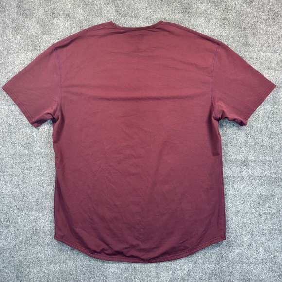 BYLT Basics Drop-Cut Lux T-Shirt Men's XL Burgundy Curved Hem Moisture Wicking - Picture 3 of 8